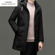Emporio Armani EA7 Armani winter clothing middle-aged men's stand-up collar hooded down jacket men's business commuting casual solid color warm thickened outer black M 170