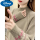 Disney Retro Half Turtleneck Sweater for Girls 2026 New Autumn and Winter Wool Sweater Loose Style Short Knitted Beige 190 3XL Recommended 140-150 Jin Jin equals 0.5 kg
