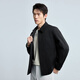 LiLang Light Fashion Men's Stretch Anti-Wrinkle Windbreaker Men's Youth Commuting Easy-Care Four-button Work Jacket Black (A6CFY0022H) 6XL (200)