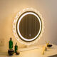 Makeup mirror, illuminated desktop desktop make-up mirror, LED light, bedroom make-up table, acrylic smart rotating beauty mirror, medium-sized acrylic sunglasses, rotatable white plug-in style