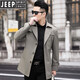 JEEP SPIRIT男士风衣2026新款春秋中长款外套男装夹克薄款上衣商务休闲爸爸装 卡其色 M 170