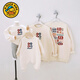 G.duck baby parent-child clothing 100 days old family of three sweatshirts 2025 new photo family portrait boys and girls clothing (plus velvet) apricot red sweatshirt (7107) 175 Adult L size (110-125Jin Jin is equal to 0.5 kg)