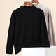 100% pure wool sweater for men in autumn and winter new solid color jacquard twist pattern round neck sweater for men trendy black XL 180/96A(115)