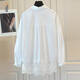 Sibaishe Design Lace Splicing Shirt Women's 2026 Spring New Fashion Solid Color Loose Shirt