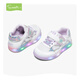 Snafy Flash Shoes Girls' Shoes Bow Children's Casual Shoes Spring Breathable Baby Indoor Shoes White 28