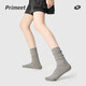 Pami (pami) gray socks women's mid-calf socks spring and summer style pile socks breathable with small leather shoes ins trendy long socks summer gray + white + black one size fits all 35-39_vertical pattern_pile_boneless