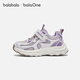 Balabala children's shoes children's outdoor shoes for boys and girls 2026 new spring and autumn breathable mesh sports jogging shoes non-slip shoes white and purple tone 00317 32 (foot length 20)