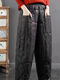 Large size winter super thick down pants for women - 40 degrees below zero 2023 new plus velvet and thickened women's outer wear loose cotton pants black XL XL recommended 140-160 Jin Jin equals 0.5 kg