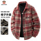 Big mouth monkey (paul frank) plaid woolen jacket men's autumn and winter new loose thickened warm casual lapel shirt style jacket