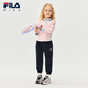 FILA children's clothing long-sleeved T-shirt 2025 winter new style girls and children loose sports POLO shirt hazy pink-LP 105