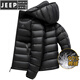 JEEP SPIRIT High Filling Capacity Lightweight Down Jacket Men's Spare Ribs 2025 Winter New Style Warm Jacket Black S