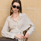 Sancai 2026 spring new long-sleeved striped shirt and small shirt for commuting design with waist for women