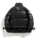 Fingercroxx it versatile black pu leather down jacket men's winter new American loose casual retro trendy brand warm jacket black counter same style L (120-140Jin Jin equals 0.5 kg)