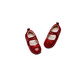 DAVE&BELLA children's leather shoes 2026 spring new non-slip girls' shoes female baby performance shoes children's New Year princess shoes red ready stock 27