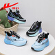 Pull back children's sports shoes 2026 spring new boys' swivel buckle-free lace-up breathable lightweight soft-soled running shoes WZ-C563N blue (mesh) 31 inner length 19.6cm/suitable for foot length 18.6