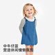 YEEHOO shopping mall children's clothing girls' denim dress pure cotton tank top summer new children's skirt YRLFJ1S006A medium denim blue pure cotton YRLFJ1S006A 80 cm