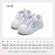 Fuluomi girls sneakers spring new sweet and stylish casual shoes for primary school students mesh breathable sneakers white/purple 29