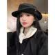 Zhunwu Qianjin top hat women's hat autumn and winter 2026 new woolen fisherman hat felt hat basin hat winter hat Hepburn style elegant French Qianjin style curled black top hat