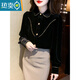 Xia Dian Suding Queen (SE.PSTP) high-end gold velvet doll collar plus velvet shirt for women autumn and winter 2025 new style temperament inner top bottoming shirt black M 95-105Jin Jin is equal to 0.5 kg