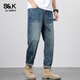 Baleno S&K series American trendy brand retro jeans autumn and winter new casual versatile slim men's trousers