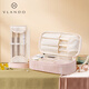 VLANDO Small Cosmetic Rangement Sac portable portable pour femmes à la main pour la main-d'œuvre, arcs de toilette de voyage.