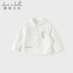 DAVE&BELLA 2026 Spring New Boys' Shirts Pure Cotton Children's White Shirts Fashionable Boys' Tops Children's Bottoming Shirts White Ready in Stock 80 cm (Recommended Height 73-80cm)