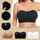 LISM non-slip wire-free bra wrap plus fat enlarged invisible strapless one-line bandeau black S