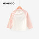 Mami Maka (MOMOCO) children's clothing girls long-sleeved T-shirt 2026 spring style sweet and fashionable T-shirt for middle and large children off-white 006 105