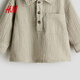 H&M2026 Spring New Children's Clothing Baby Boy Cotton Muslin Shirt 1270136 Khaki Green 73 73/48(6-9M)