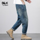 Baleno S&K series American trendy brand retro jeans autumn and winter new casual versatile slim men's trousers