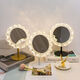 Makeup mirror, illuminated desktop desktop make-up mirror, LED light, bedroom make-up table, acrylic smart rotating beauty mirror, medium-sized acrylic sunglasses, rotatable white plug-in style