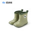 Nido Bear children's rain boots, baby waterproof rain boots, boys and girls, non-slip water shoes for toddlers, hemmed version YX2502 khaki green 14, inner length 14cm, suitable for feet 13cm long