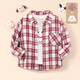 October Mommy (octmami) 2-piece children's shirt long-sleeved white T-shirt boys and girls infant children's clothing plaid jacket burgundy 110