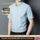 NOSSKISS international brand men's high-end short-sleeved shirt men's summer casual business striped cotton middle-aged thin half-sleeved PD2119 blue stripe L suitable for 120-140Jin Jin equals 0.5 kg