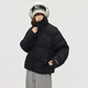 GROUND ZERO Autumn and Winter Couple Model 90 White Duck Down Stand Collar Thickened Warm Down Jacket Black S