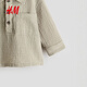 H&M2026 Spring New Children's Clothing Baby Boy Cotton Muslin Shirt 1270136 Khaki Green 73 73/48(6-9M)