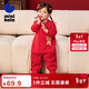 Mini bala bala baby red jumpsuit newborn baby quilted boneless crawling suit full moon and 100 days old