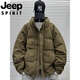 JEEP Jeep International Brand 2025 New Short Down Jacket Male Teenagers White Duck Down Stand Collar Loose Warm Jacket Beige L