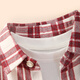 October Mommy (octmami) 2-piece children's shirt long-sleeved white T-shirt boys and girls infant children's clothing plaid jacket burgundy 110