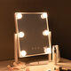 Large desktop lighted beauty mirror square LED light bulb mirror princess mirror beauty makeup mirror smart small 6 lights white plug-in 25*30 cm