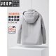 JEEP SPIRIT2025 new down jacket autumn and winter couples warm removable hood thickened outdoor windproof jacket silver gray M recommended 90-120Jin Jin equals 0.5 kg