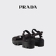 PRADA/Prada gift women's canvas sandals shoes black 38