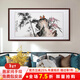 Han Aochun authentic hand-painted traditional Chinese painting, living room decoration painting, sofa background painting, study hanging painting, flower and bird bamboo orchid ink painting, orchid heart and bamboo to signify peace, with brown frame, mounting with solid wood frame, 165*85cm