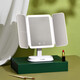 Gift makeup mirror with light LED smart shell mirror flip cover desktop portable makeup mirror as a souvenir makeup mirror + high-end gift box + shopping bag