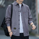 Camisa de Hot Hot Spring y Summer Free Camiseta para hombres Camisa de trabajo de manga larga Camisa de trabajo para hombres Versátiles de dos piezas 815 [Green Green + Khaki] L [120-140Jin [Jin es igual a 0.5 kg]]]