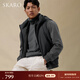 SKARO temperature-locking white duck down hooded down vest men's autumn and winter casual commuting warm vest jacket gray SKS471 L (48)
