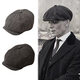 Aoyan Lai Razor Hat Peaky Blinders Beret Men's Octagonal Hat Winter Painter Hat Newsboy Autumn and Winter Woolen Beanie Hat Shelby--Black Elasticity Adjustment M Standard Code (54-58c)