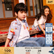 Ma Latin (M.Latin)/Shopping mall same style children's short-sleeved shirt summer new apple print shirt floral blue 130cm