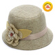 Spring, summer, autumn and winter new hats with cherry blossoms, women's linen sun hat, sun protection, breathable, large flower princess style mother's straw hat, burgundy