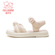 Fuluo Mi Girls Sandals Fashion Summer New Sweet Bow Princess Sandals Soft Sole Fashion Shoes for Students Pink 27